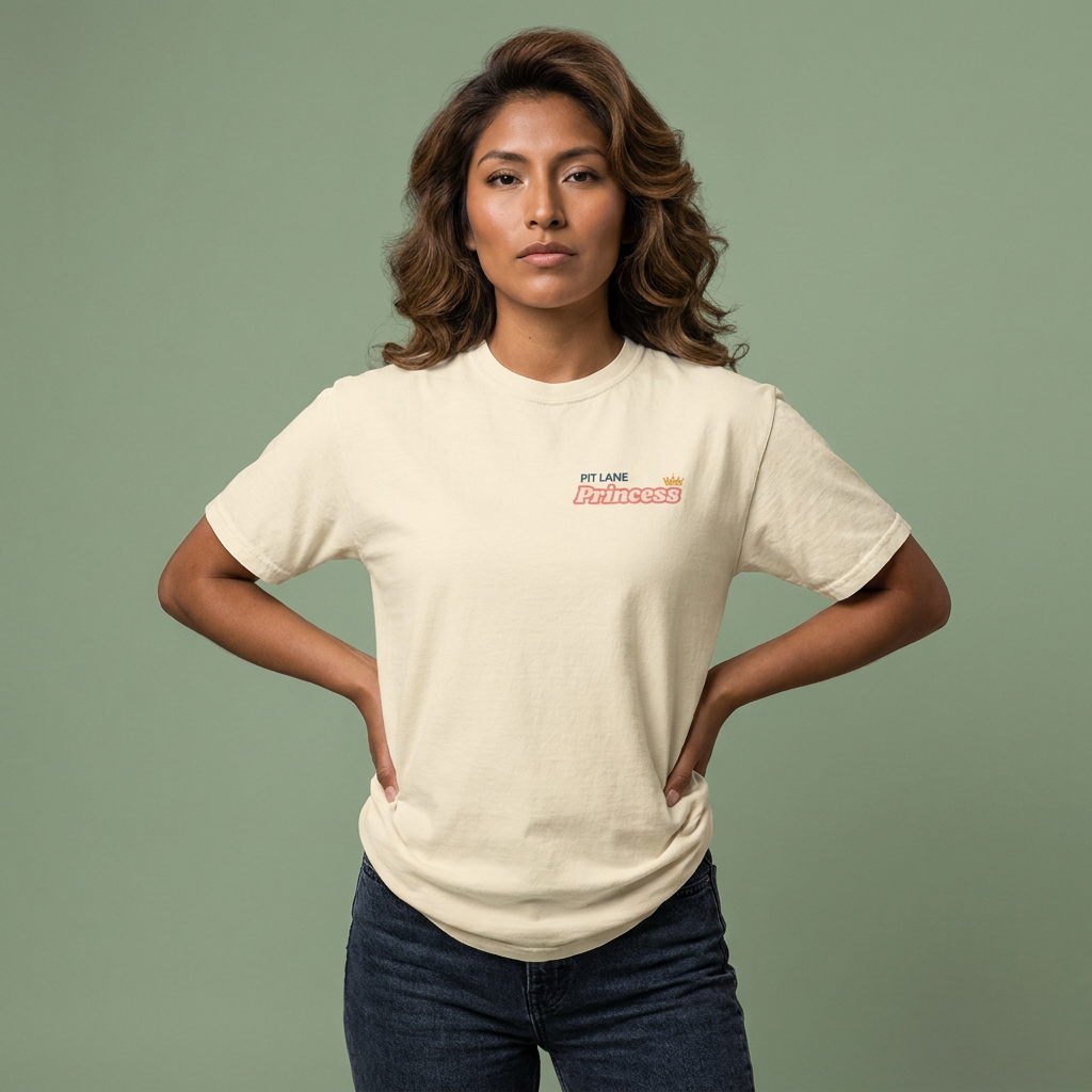 Pit Lane Princess '70s Retro Racer Tee